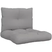 vidaXL Palletkussens 2 st stof grijs