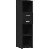 vidaXL Hoge kast 30x42,5x124 cm bewerkt hout zwart
