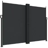 vidaXL Windscherm uittrekbaar 180x600 cm zwart