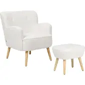 Beliani TUMBA - Fauteuil - Wit - Polyester