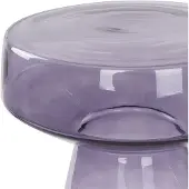 Beliani LAGUNA - Bijzettafel - Grijs - Glas