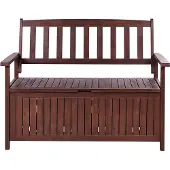 Beliani SOVANA - Tuinbank - Mahonie/Rood - Acaciahout