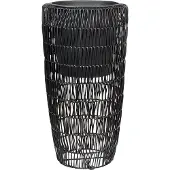 Beliani CHELONE - Bloempot set van 2 - Zwart - PE rotan
