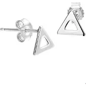 TFT Oorknoppen Driehoek Zilver Gerhodineerd Glanzend 6 mm x 7 mm