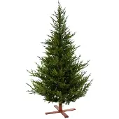 Our Nordic Christmas Sami Mountain Spruce Wood kunstkerstboom - 183 cm - Donkergroen - Ø124 cm - 3088 tips - Houten voet