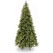 National Tree Company Poly Bayberry Slim Hinged verlichte kunstkerstboom - 243 cm - Groen - Ø114 cm - 1436 tips - 550 ledlampjes (warm wit) - Metalen voet