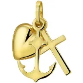 The Jewelry Collection hanger geloof, hoop en liefde 14K geelgoud 4005591
