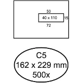 Quantore Vensterenvelop C5 VR ZK Wit