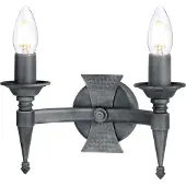 Elstead Lighting LED Wandlamp Saxon | 2X E14 Max 60W | Black/Silver Patina