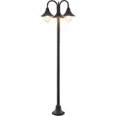 LINDBY Edric lantaarnpaal, hoogte 215 cm, antraciet, aluminium Edric, dimbaar, zwart, Aluminium, Vintage