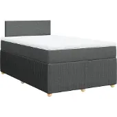 vidaXL Boxspring met matras stof donkergrijs 120x190 cm