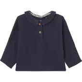 Vertbaudet Babyshirt van katoengaas om te personaliseren nachtblauw