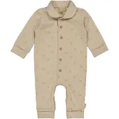 LEVV Newborn baby gebloemd boxpak JADY taupe Bruin Jongens Stretchkatoen Klassieke kraag - maat 62