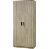 Interiax Opbergkast - Kledingkast 'Lucas' - 2 Deuren, 1 Hanger & 2 Legplanken | Sonoma Eik | 184x80x42 cm