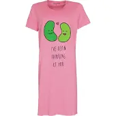Temptation Dames Nachthemd - Satijnen Biesje - Bigshirt - Roze - Maat XXL