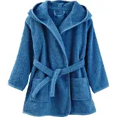 Vertbaudet Kinderbadjas met capuchon blauw denim