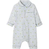 Vertbaudet Babypyjama in katoen flanel ivoorkleurige ruitjes