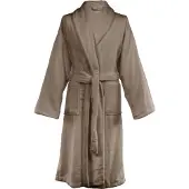 Tiseco - Badjas TRIGA - katoen - badstof, met zakken - L/XL, taupe