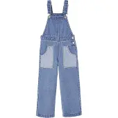 Vertbaudet Denim tuinbroek voor meisjes met grote contrasterende zakken middenblauw