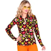 Finidi Jaren 70 shirt flowers dames