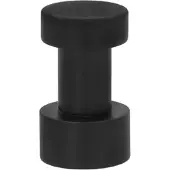 Sanimex - Handdoekhaak - Wandhaak - Knop - Rond - Metaal - Zwart