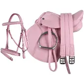 QHP Compleet Zadelset - Maat Shetlander-pink / 13 inch