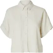 Selected Blouse 'Viva' lichtgrijs