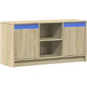 vidaXL Tv-meubel met LED 100x34x50 cm bewerkt hout sonoma eikenkleurig