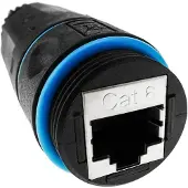 Techly IWP-MD C6-IP68T kabeladapter, RJ-45, zwart