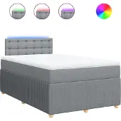 vidaXL Boxspring met matras stof lichtgrijs 120x190 cm