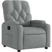 vidaXL Fauteuil verstelbaar stof lichtgrijs