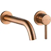 REA Inbouw Wastafelkraan Lungo Copper Brush + Box