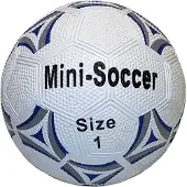 HOT Sports + Toys mini voetbal rubber wit zwart 13 cm voor kinderen.