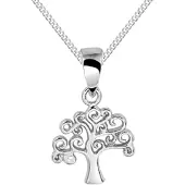 Montebello Ketting Levensboom - 925 Zilver Gerhodineerd - 10.5x13mm - 45cm