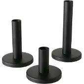 Boltze Kaarsenstandaardset Malko 3-delig Metaal Rond Ø9xH16cm Zwart zwart