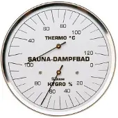 Finnsa Stoombad Sauna Thermometer Hygrometer RVS (Ø13cm)