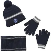 Vertbaudet Set muts + snood + handschoenen voor jongens van geribbeld tricot marine