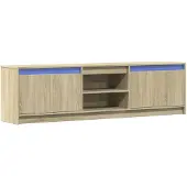 vidaXL Tv-meubel met LED 180x34x50 cm bewerkt hout sonoma eikenkleurig