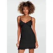 DKaren Laloni - zwarte slipdress - viscose met kant S