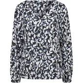 Comma Shirt blauw / zwart / wit