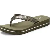 Venice beach Teenslipper olijfgroen / wit