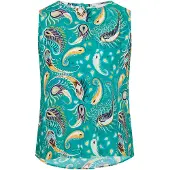 Usha Blouse crème / marine / turquoise / zwart / wit