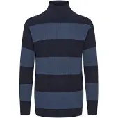 !Solid Trui 'Serge' smoky blue / donkerblauw