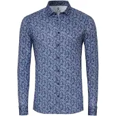 Desoto Overhemd smoky blue / donkerblauw / wit