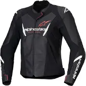 Alpinestars Stella Faster V3 damesmotorjas, zwart/wit/fluorescerend koraal, maat 38