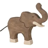 Gollnest & Kiesel Wildernis - Olifant Slurf Omhoog - 18X3X16Cm - Houten Figuur - Handgemaakt