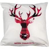 Clayre & Eef Kussenhoes 45x45 cm Wit Rood Polyester Rendier