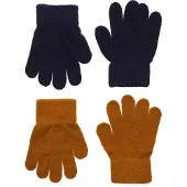 CeLaVi Handschoenen - Wol/Nylon - 2-pack - Pompoenkruid/Navy - - 7-12 jaar (122-152) - Handschoenen