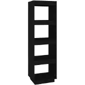vidaXL Boekenkast/kamerscherm 40x35x135 cm massief grenenhout zwart