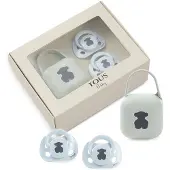 Tous Bear Pacifiers+box Zilver +0 Months Kinderen